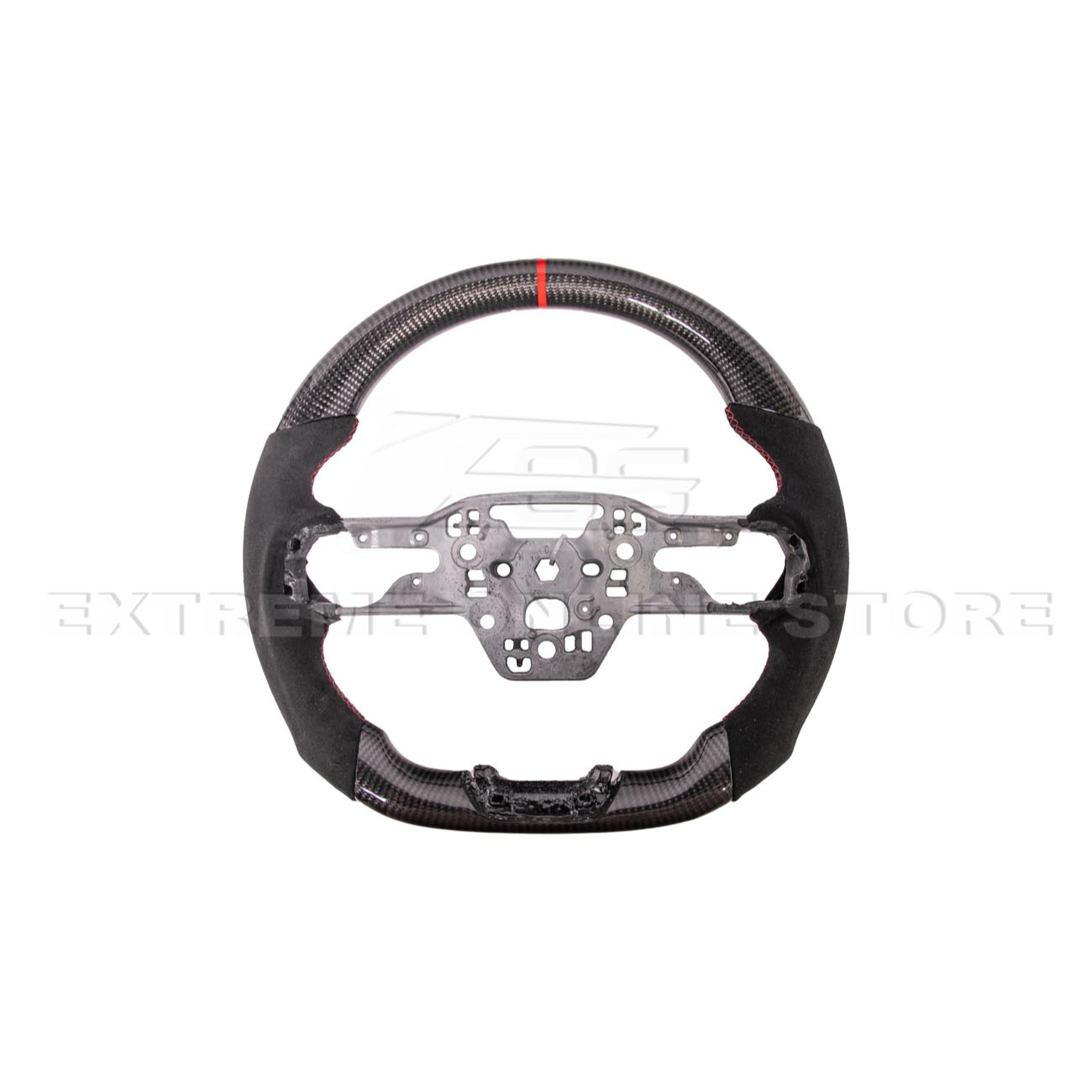2024-Up Ford Mustang CARBON FIBER Alcantara Leather Red Stripe Steering Wheel
