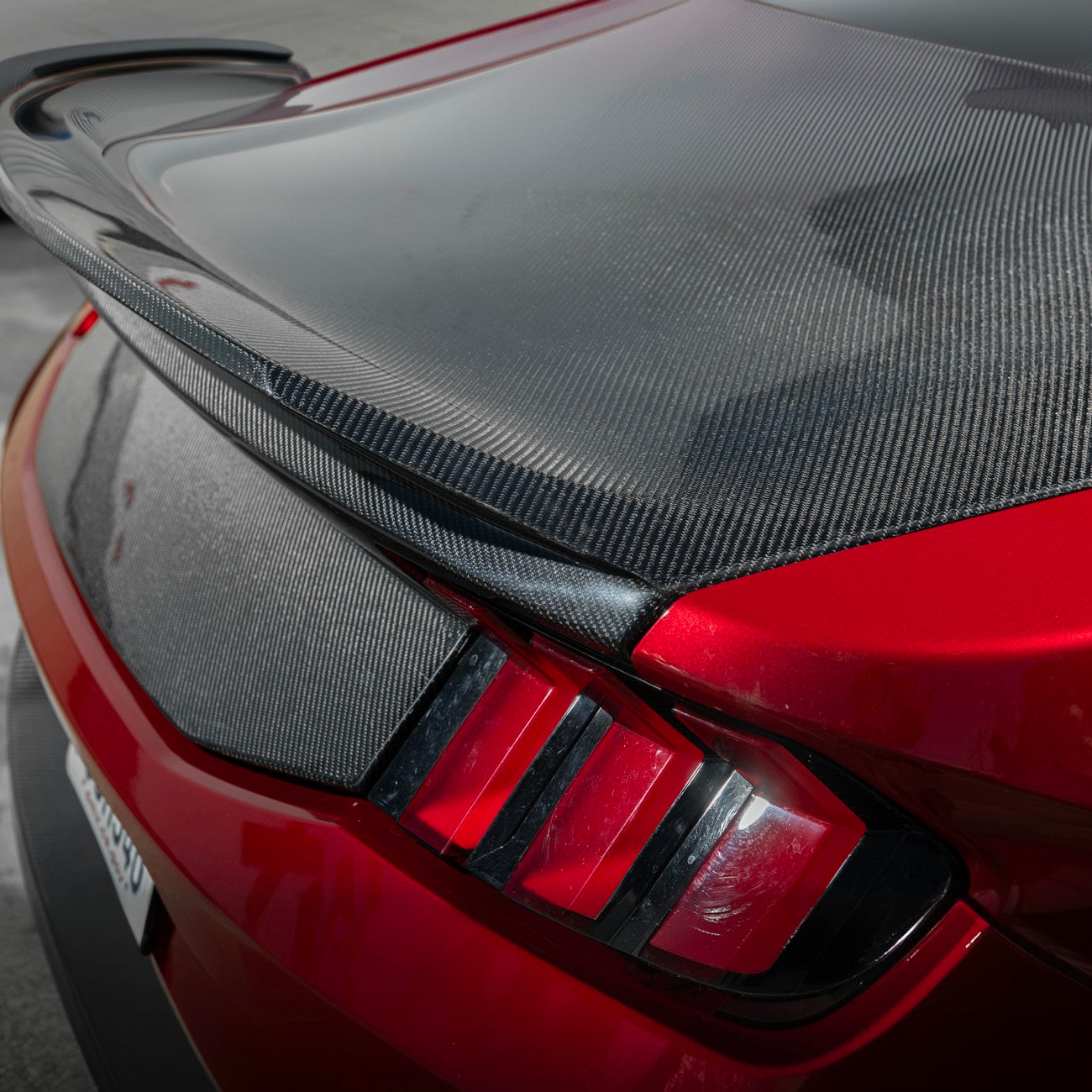 2024-Up Ford Mustang Carbon Fiber Replacement Rear Trunk with Integrated Ducktail Spoiler