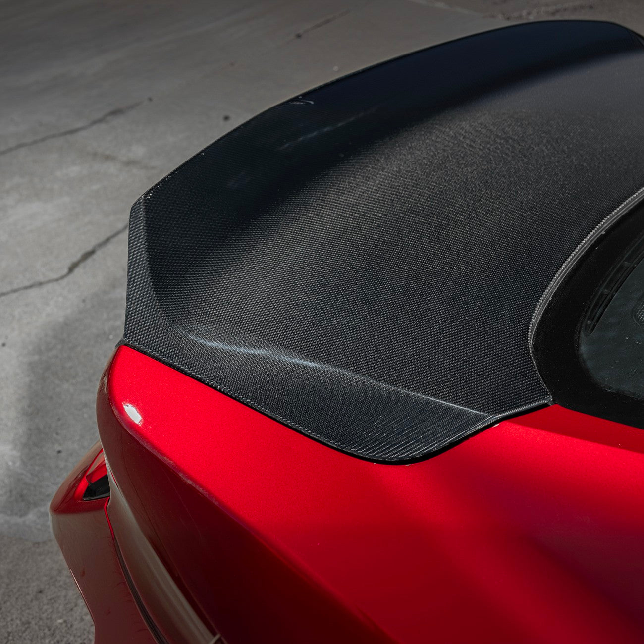 2024-Up Ford Mustang Carbon Fiber Replacement Rear Trunk with Integrated Ducktail Spoiler