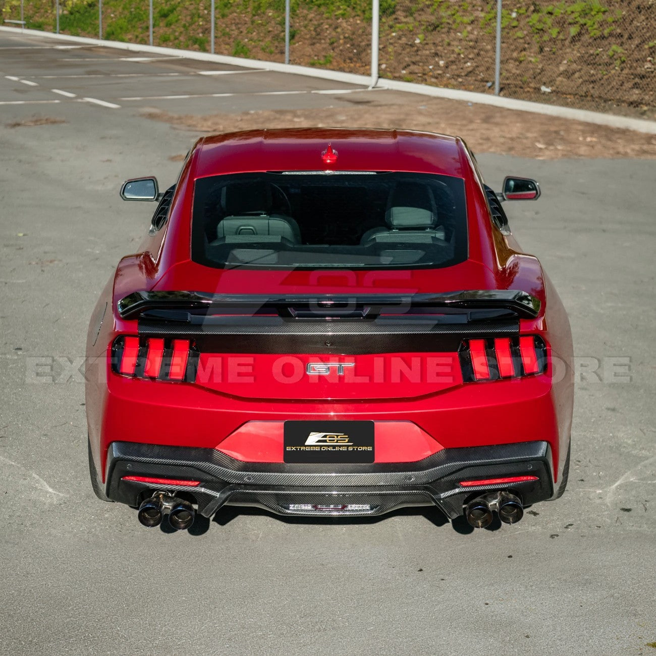 2024-Up Ford Mustang DarkHorse Style GLOSSY BLACK Rear Trunk Lid Wing Spoiler