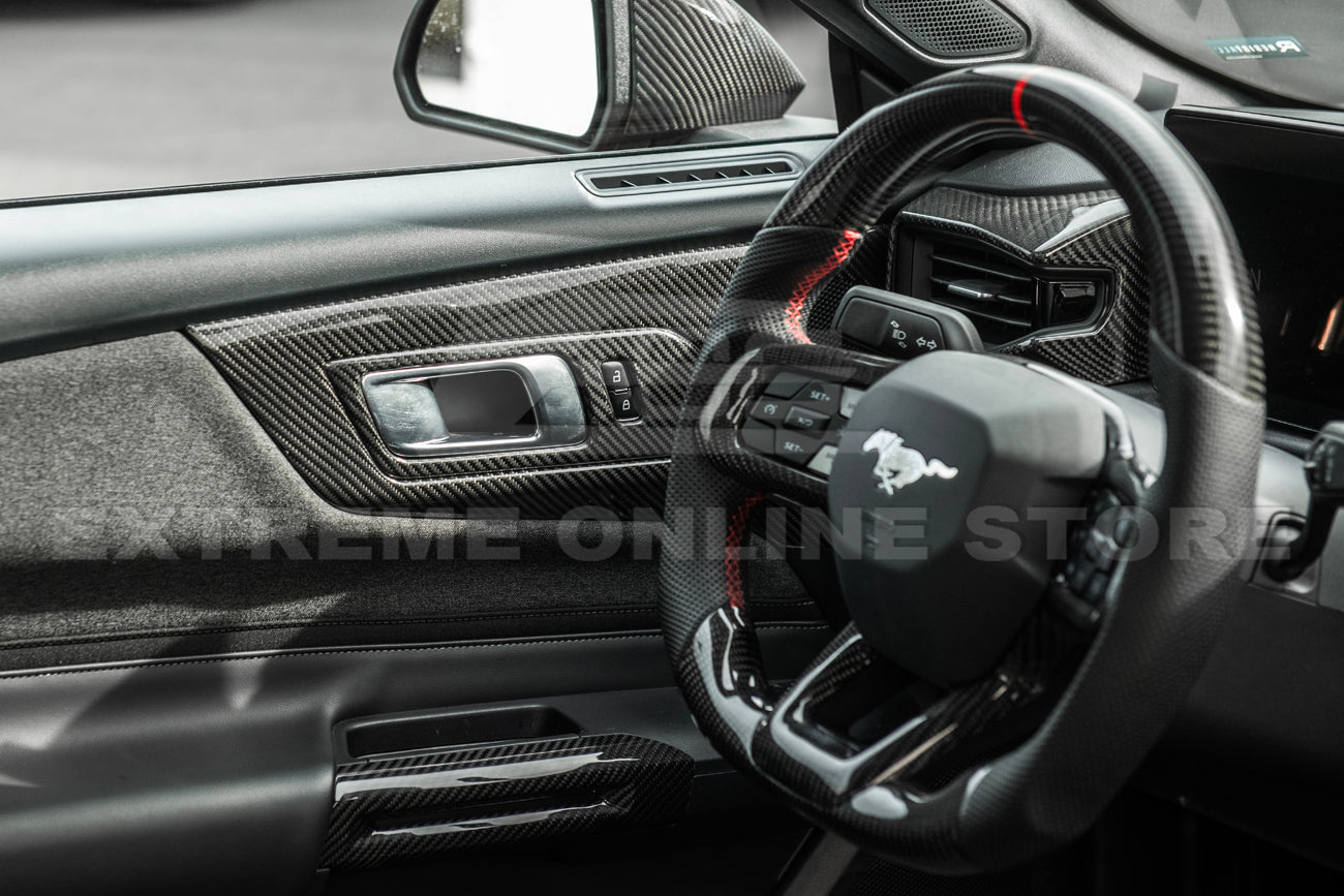 2024-Up Ford Mustang DRY CARBON FIBER Door Speaker Panel Trim Cover