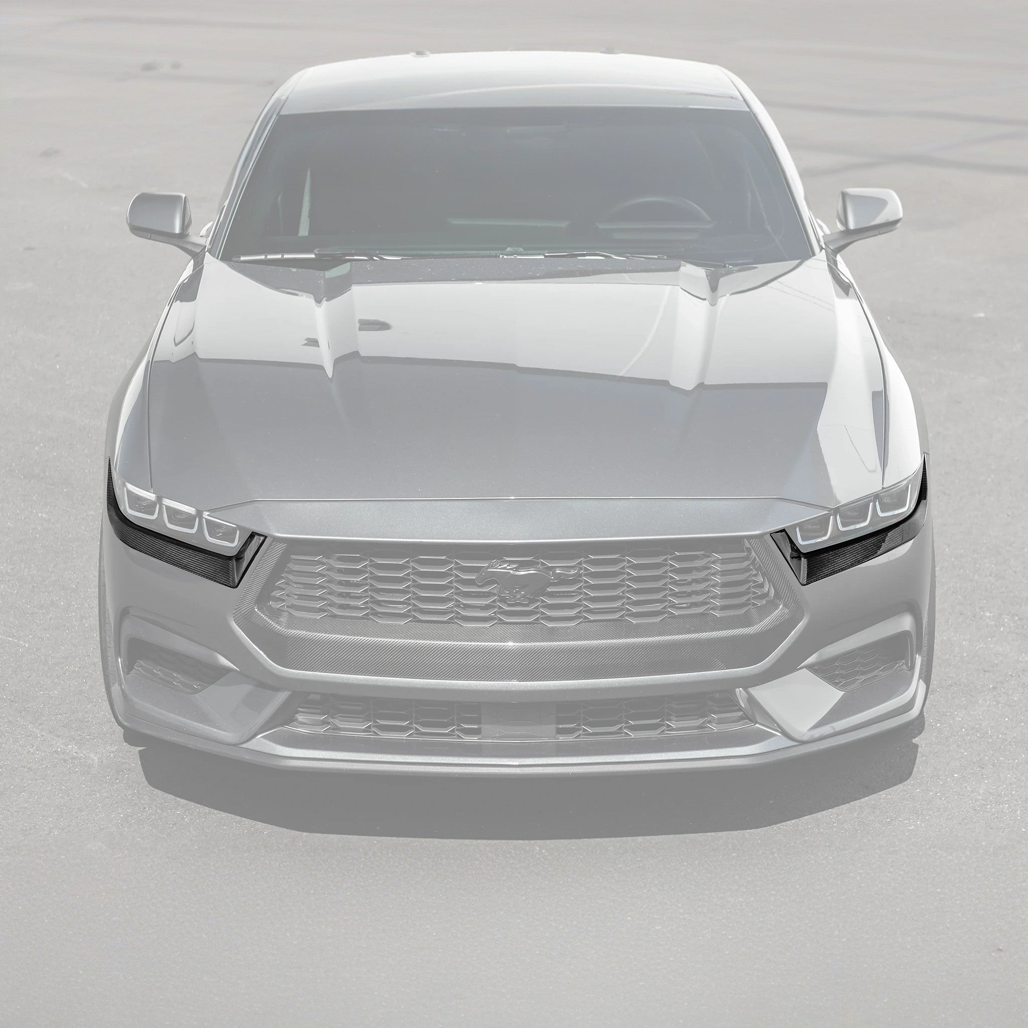 2024-Up Ford Mustang DRY CARBON FIBER Headlight Eyebrow Trim Cover Pair
