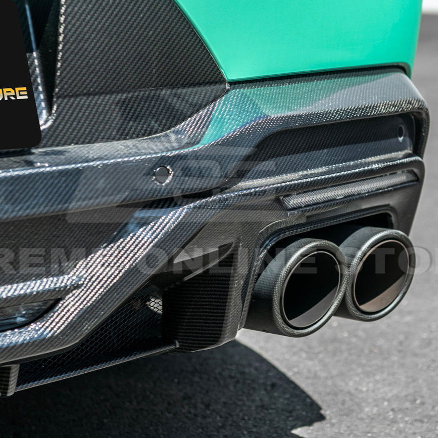 2024-Up Ford Mustang S650 Dark Horse Style DRY CARBON FIBER Rear Bumper Diffuser