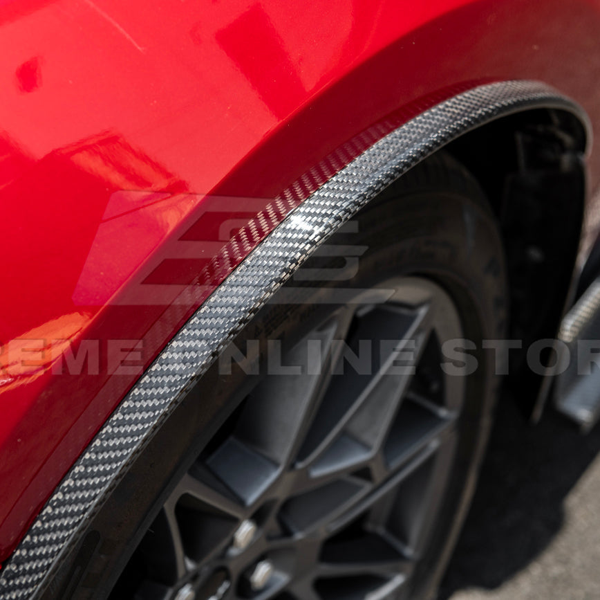 2024-Up Ford Mustang S650 Dry CARBON FIBER Front Quarter Fender Flare Extension
