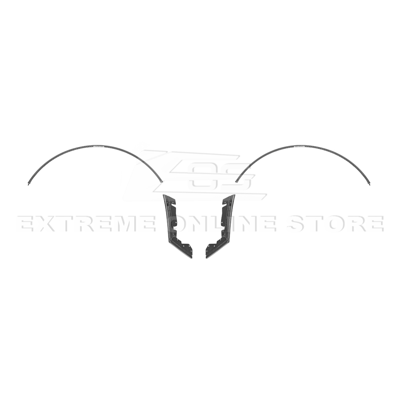 2024-Up Ford Mustang S650 DRY CARBON FIBER Rear Quarter Fender Flare Extension