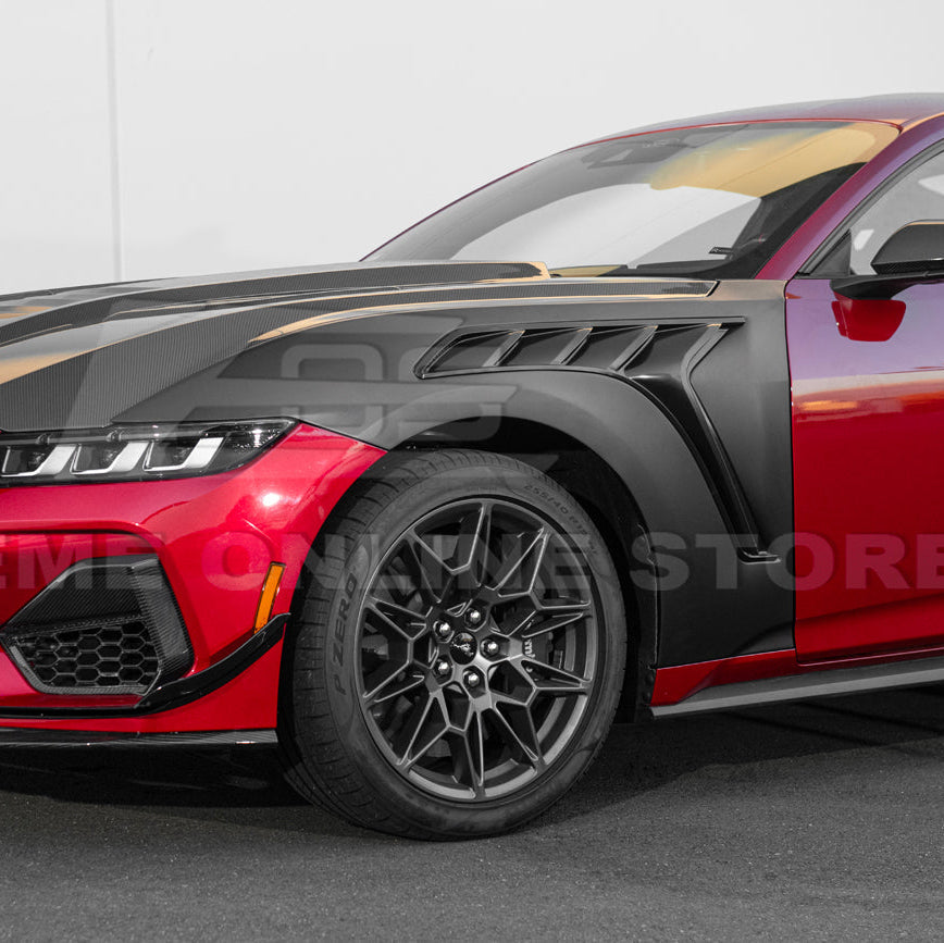 2024-Up Ford Mustang S650 GTD Style Carbon Fiber Front Side Vented Fenders