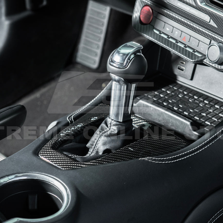2024-Up Mustang DRY CARBON FIBER Gear Shift Panel Cover