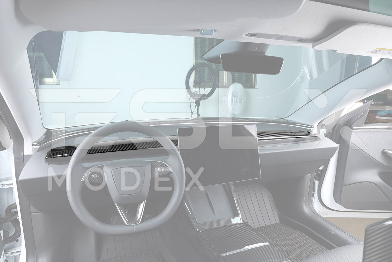 2024-Up Tesla Model 3, 2025-Up Model Y Carbon Fiber Interior Front Dashboard Cover