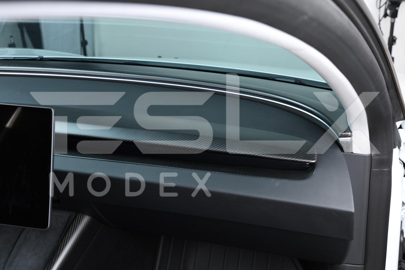 2024-Up Tesla Model 3, 2025-Up Model Y Carbon Fiber Interior Front Dashboard Cover