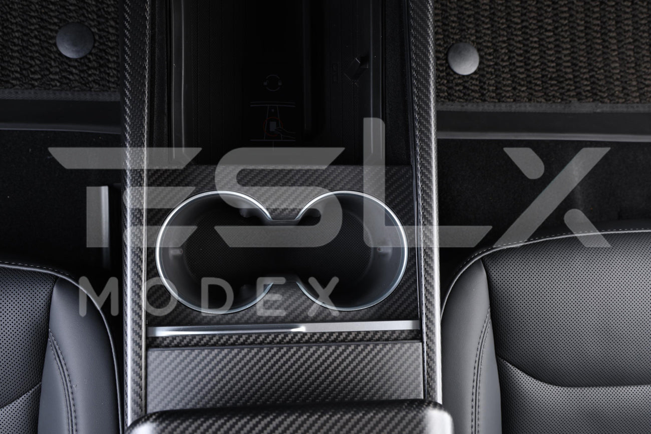 2024-Up Tesla Model 3, 2025-Up Model Y Carbon Fiber Interior Water Cup Frame