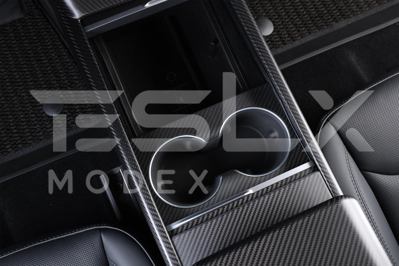 2024-Up Tesla Model 3, 2025-Up Model Y Carbon Fiber Interior Water Cup Frame