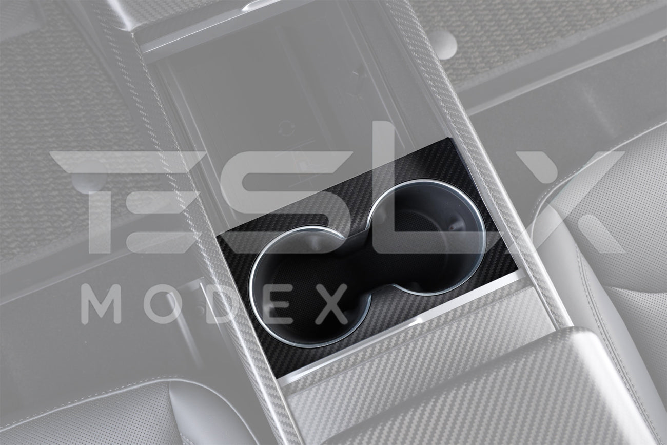 2024-Up Tesla Model 3, 2025-Up Model Y Carbon Fiber Interior Water Cup Frame