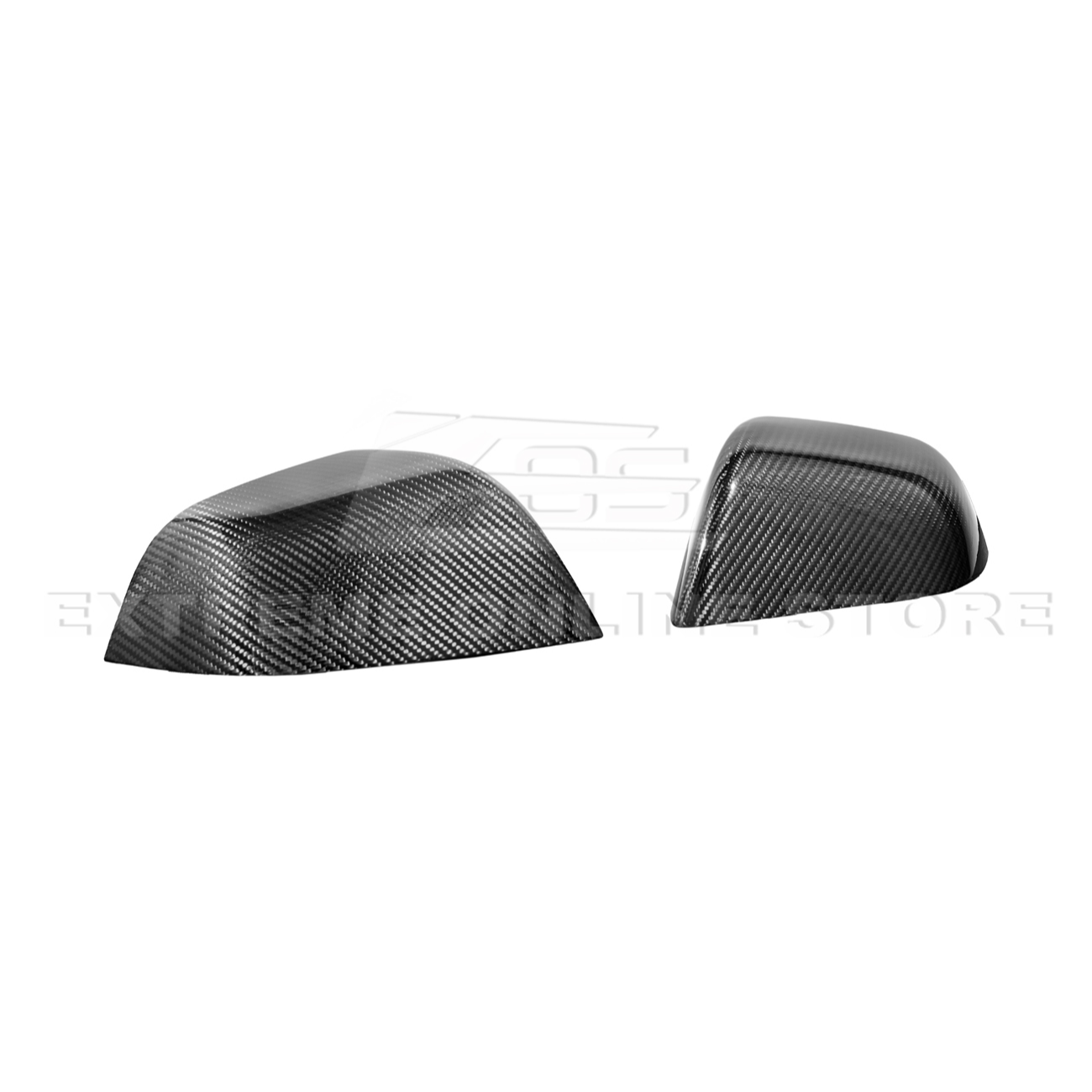 2024-Up Tesla Model 3 Dry Carbon Fiber Tape On Side Mirror Cap Covers Pair