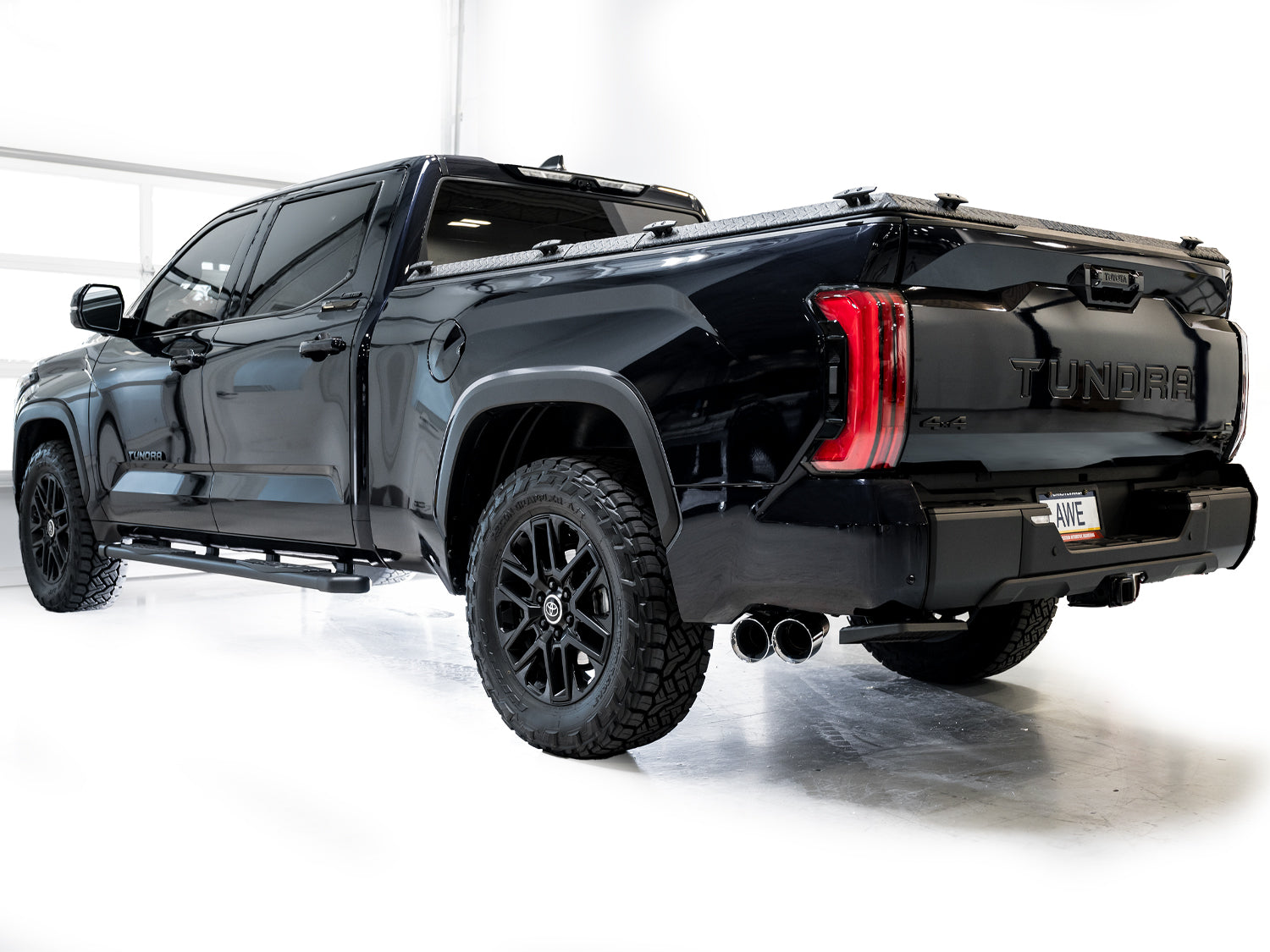 AWE 0FG Exhaust for 3rd Gen Toyota Tundra - Dual Chrome Silver Tips