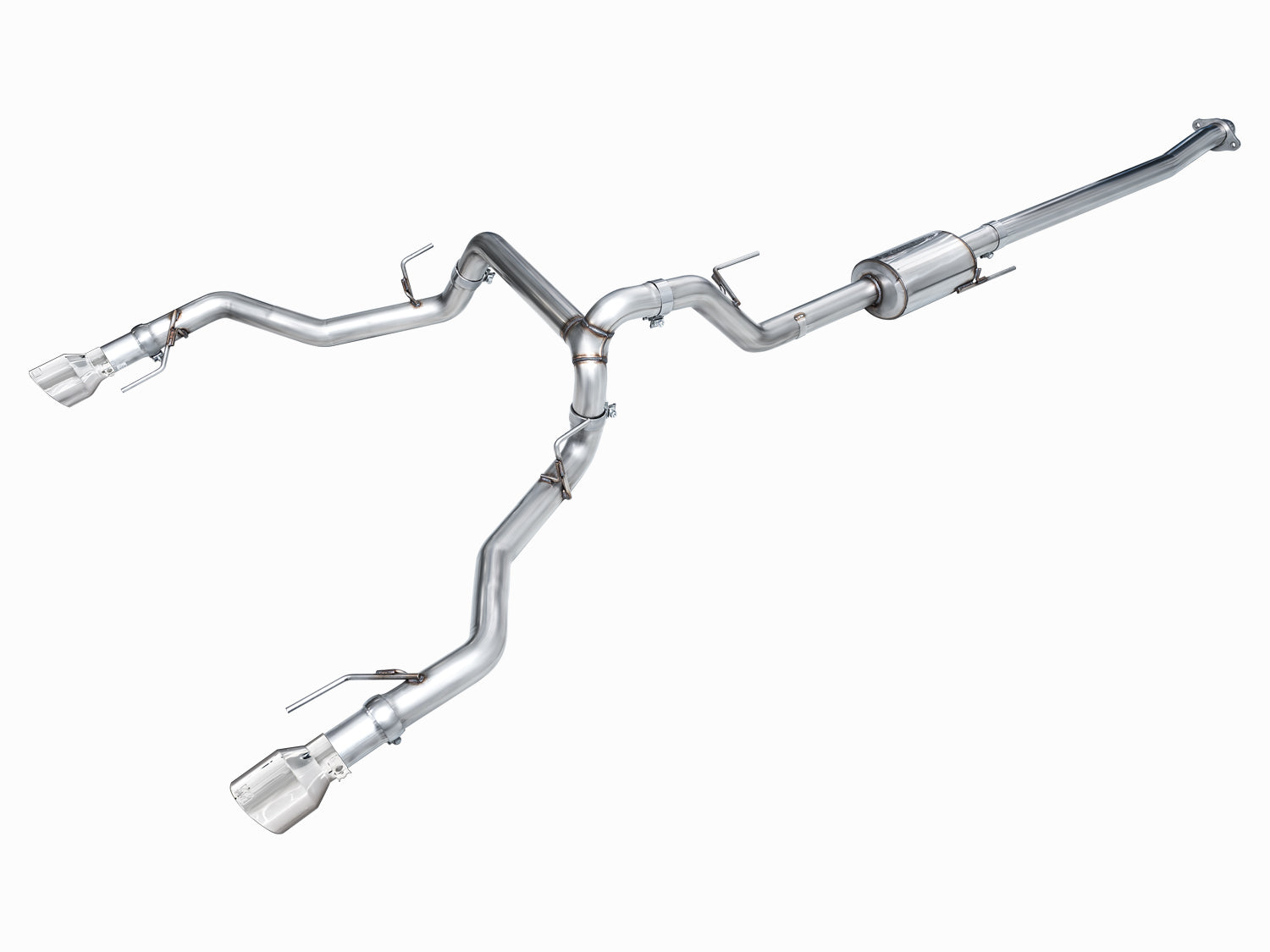 AWE 0FG Non-Resonated Catback for '21+ Ford F-150 Tremor (With Bumper Cutouts) - Chrome Silver Tips