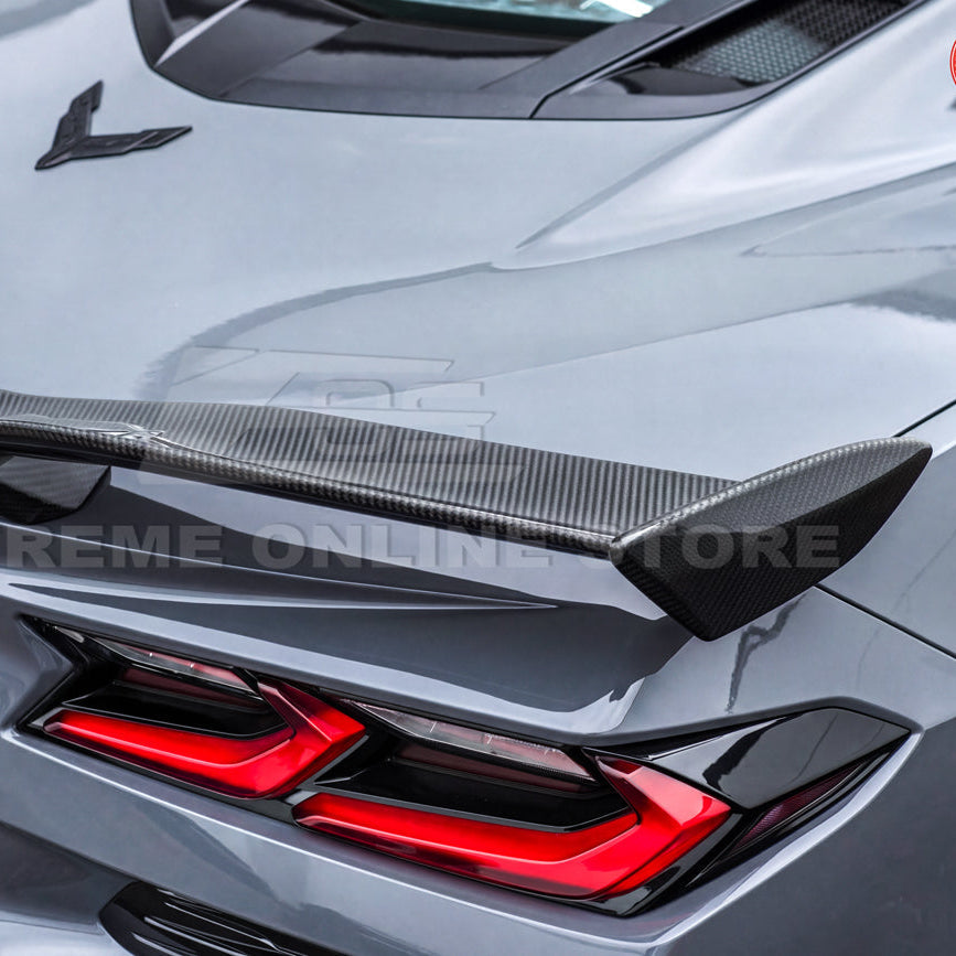 Corvette C8 Z06 W/ Z07 Package Factory Dry Carbon Fiber Rear High Wing Spoiler