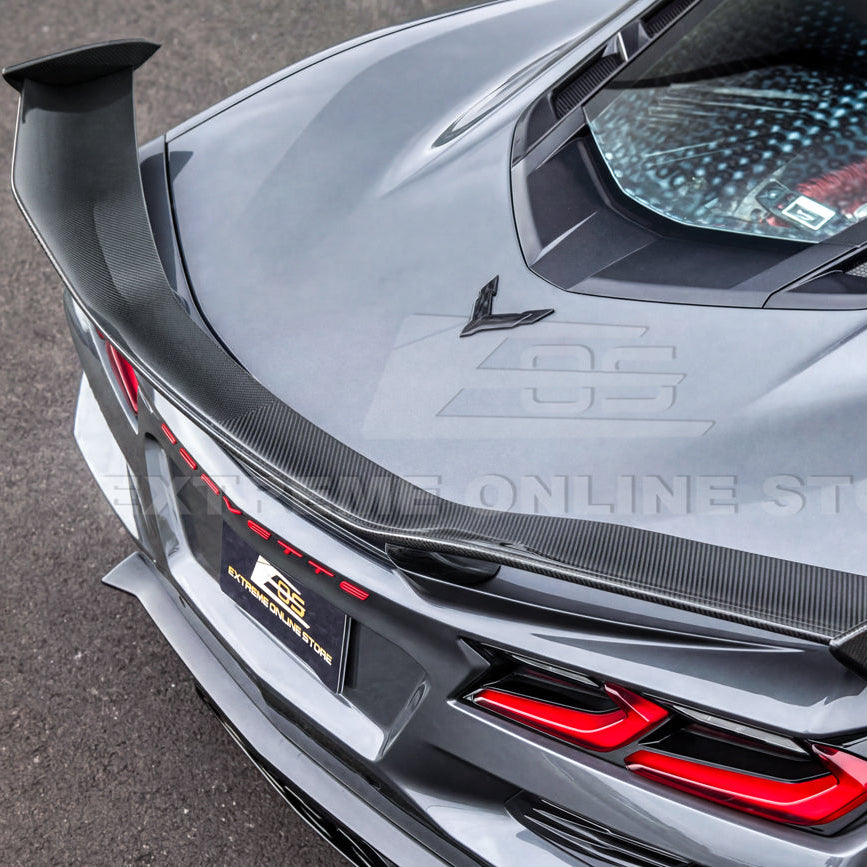 Corvette C8 Z06 W/ Z07 Package Factory Dry Carbon Fiber Rear High Wing Spoiler
