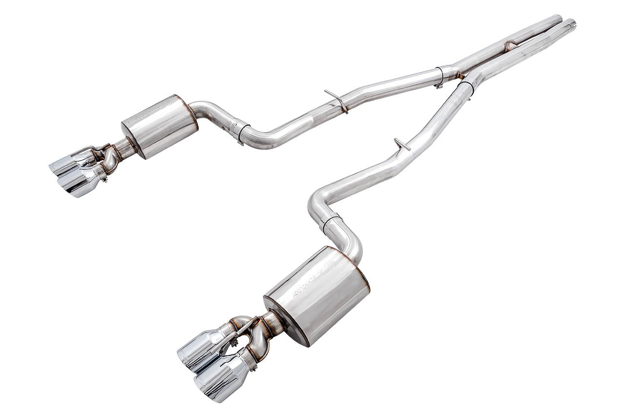 AWE Touring Edition Exhaust for 15+ Challenger 6.4 / 6.2 SC - Chrome Silver Quad Tips