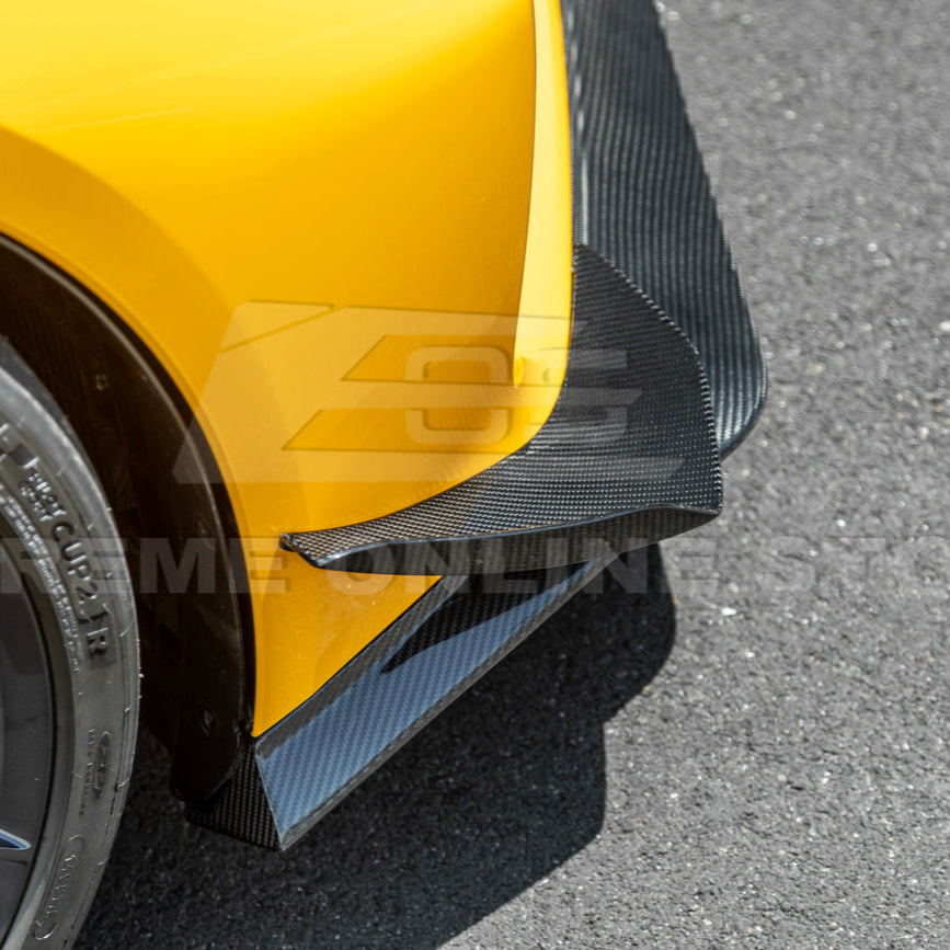 2023-Up Corvette C8 Z06 Z07 DRY CARBON FIBER Extended Package Front Lip & Canards