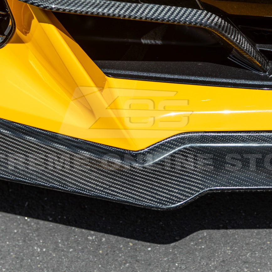 2023-Up Corvette C8 Z06 Z07 DRY CARBON FIBER Extended Package Front Lip & Canards