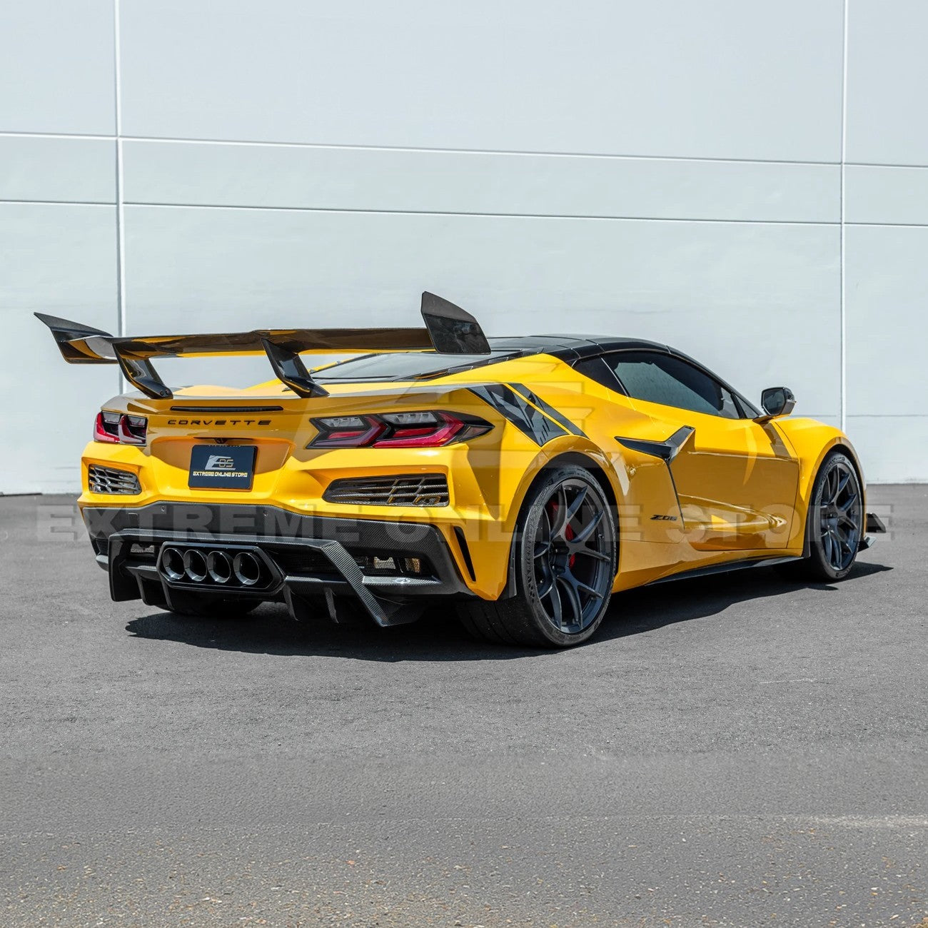 2023-Up Corvette C8 Z06 dry CARBON FIBER Rear Bumper Finned Diffuser