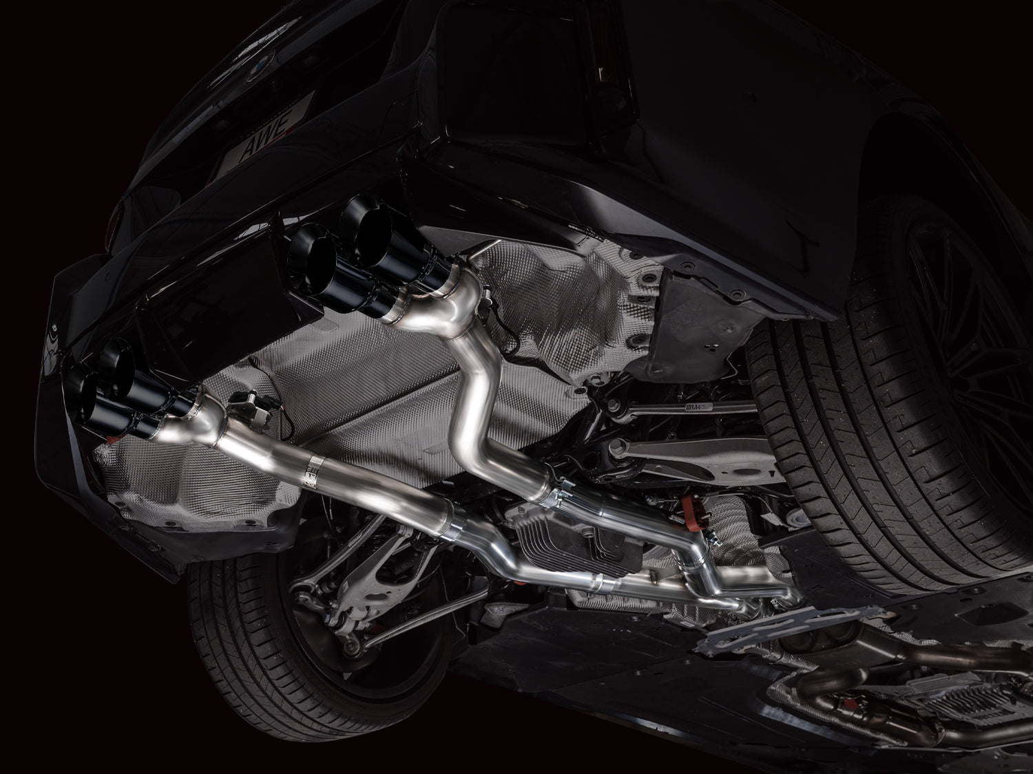 AWE Track Edition Exhaust for BMW G87 M2 - Diamond Black Tips