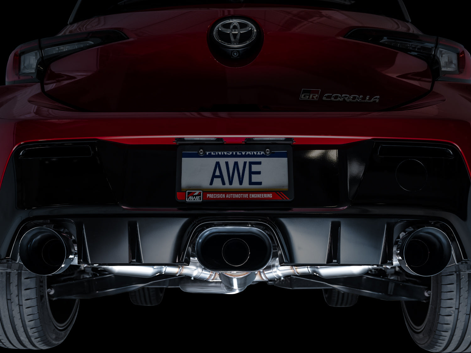 AWE Track Edition Exhaust for GR Corolla - Diamond Black Tips