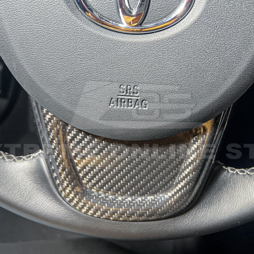 2020-Up Toyota Supra Carbon Fiber Steering Wheel Trim Cover