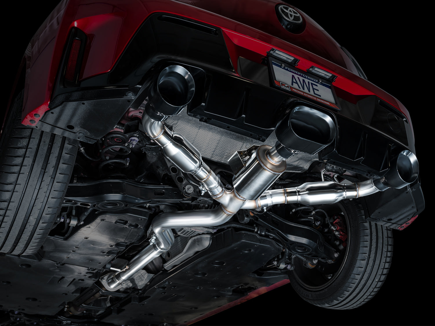 AWE Track Edition Exhaust for GR Corolla - Diamond Black Tips