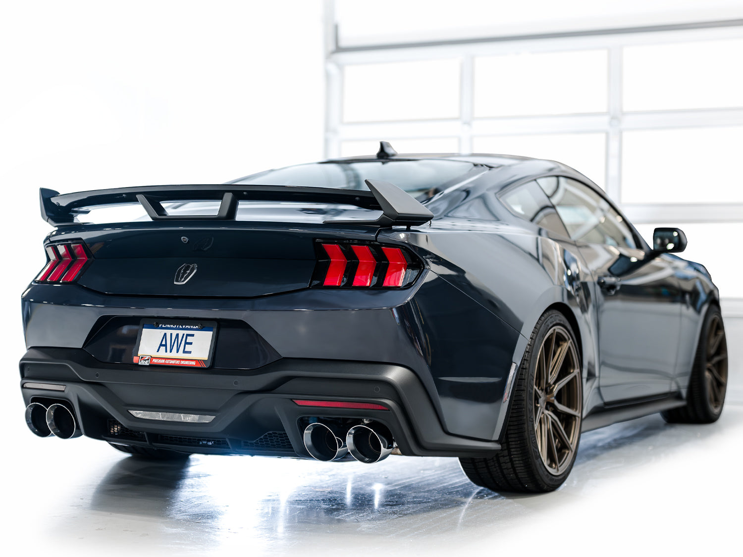 AWE SwitchPath™ Exhaust for S650 Ford Mustang Dark Horse - Quad Chrome Silver Tips