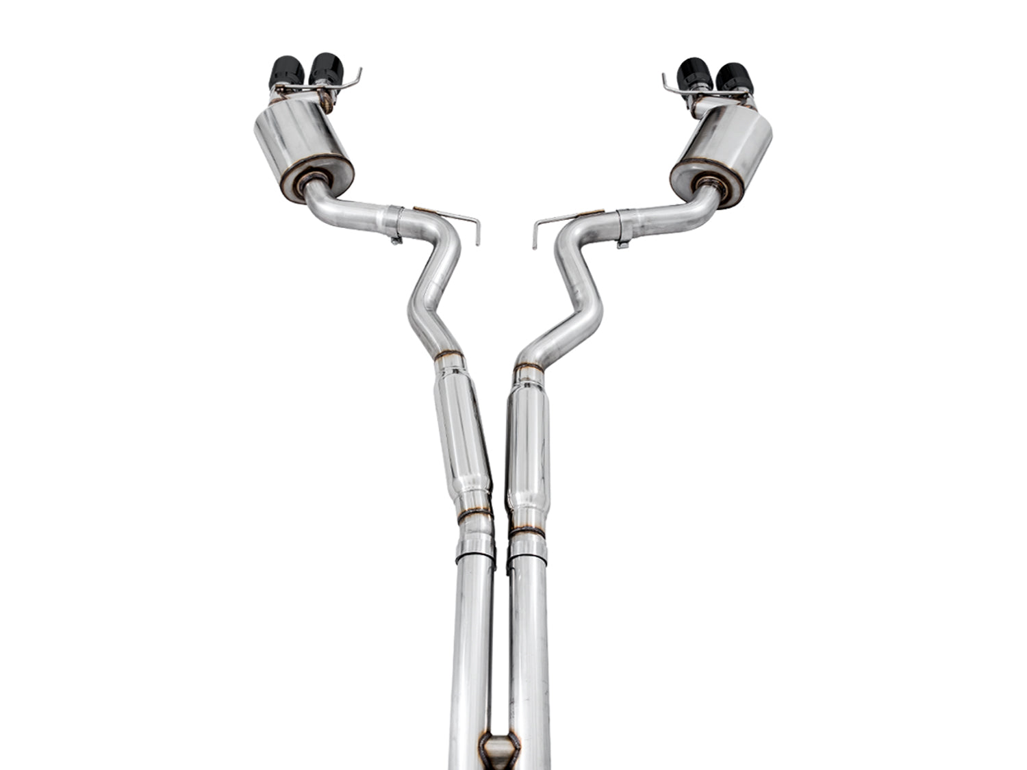 AWE Touring Edition Cat-back Exhaust for the '18-'23 S550 Mustang GT - Quad Diamond Black Tips