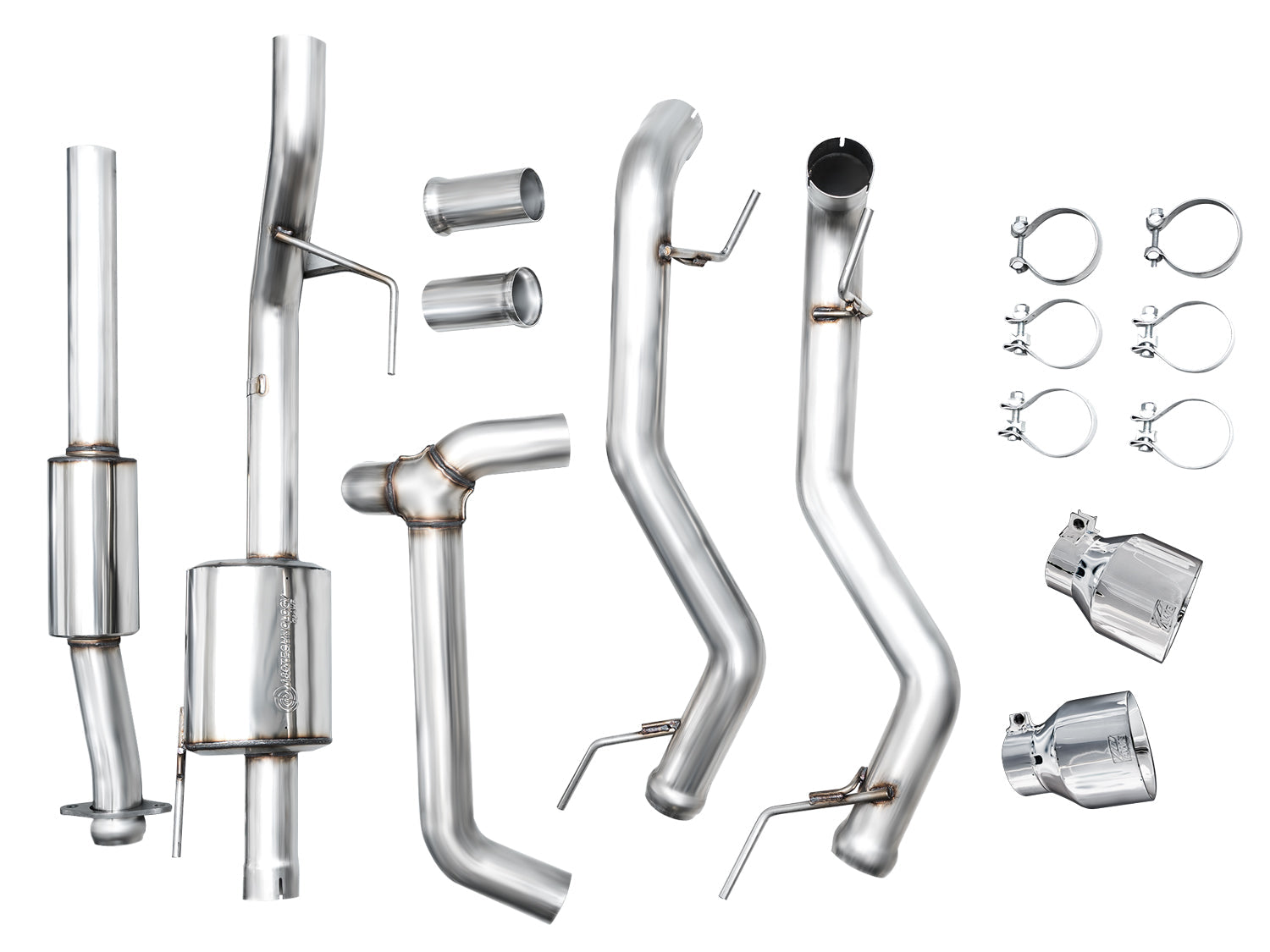 AWE 0FG Resonated Catback for '21+ Ford F-150 Tremor (With Bumper Cutouts) - Chrome Silver Tips