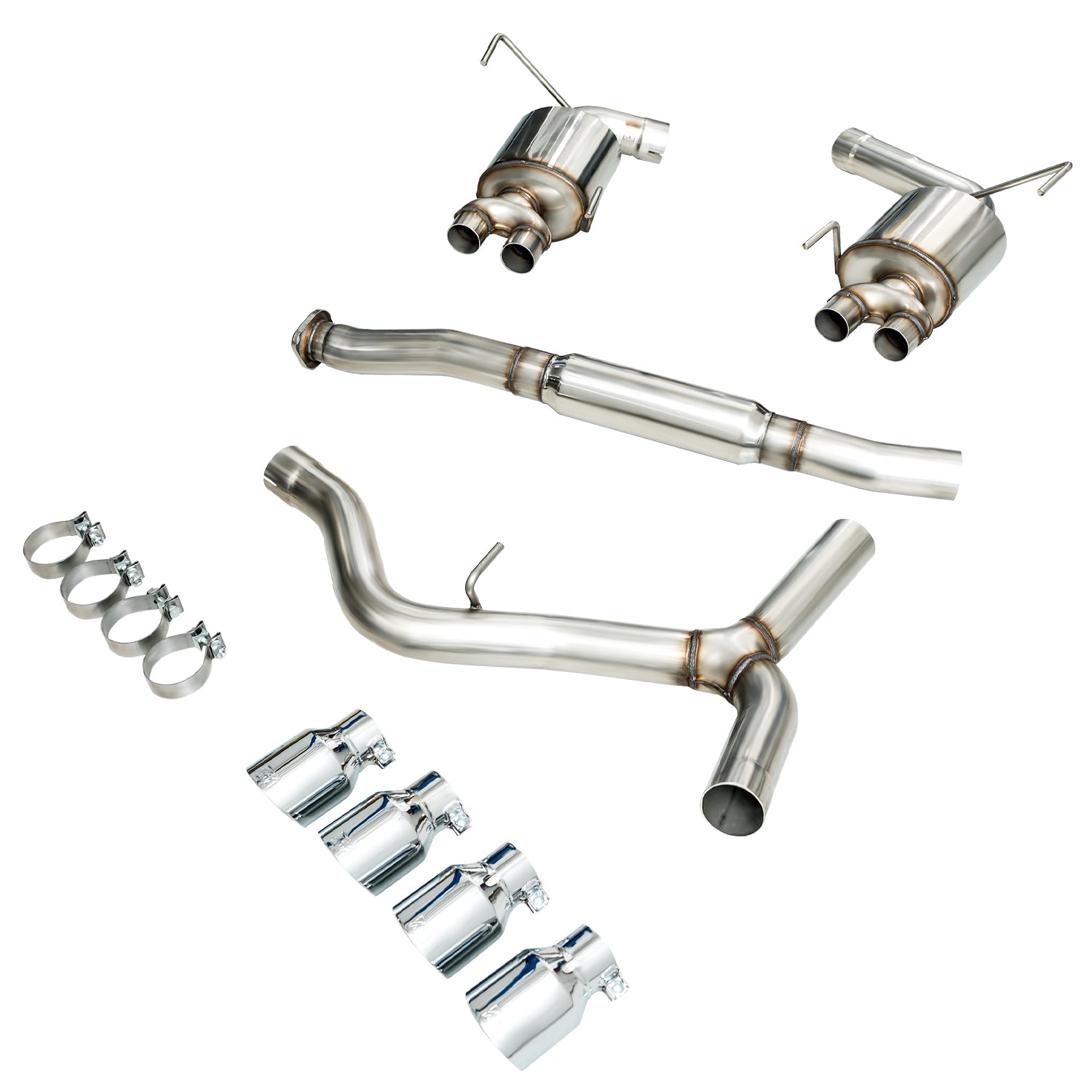 AWE Touring Edition Exhaust for 2015+ VA WRX Sedan - Chrome Silver Quad Tips (102mm)