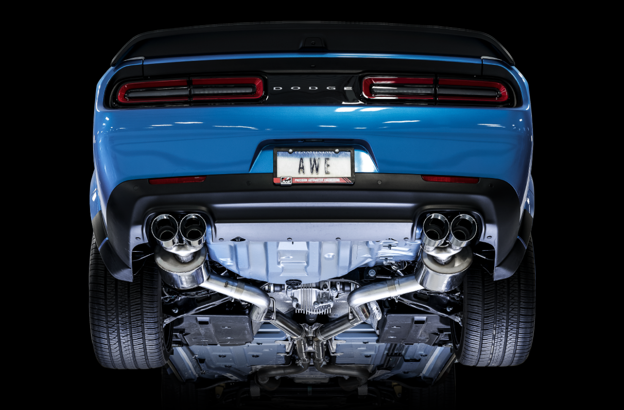 AWE Touring Edition Exhaust for 17+ Challenger 5.7 - Chrome Silver Quad Tips
