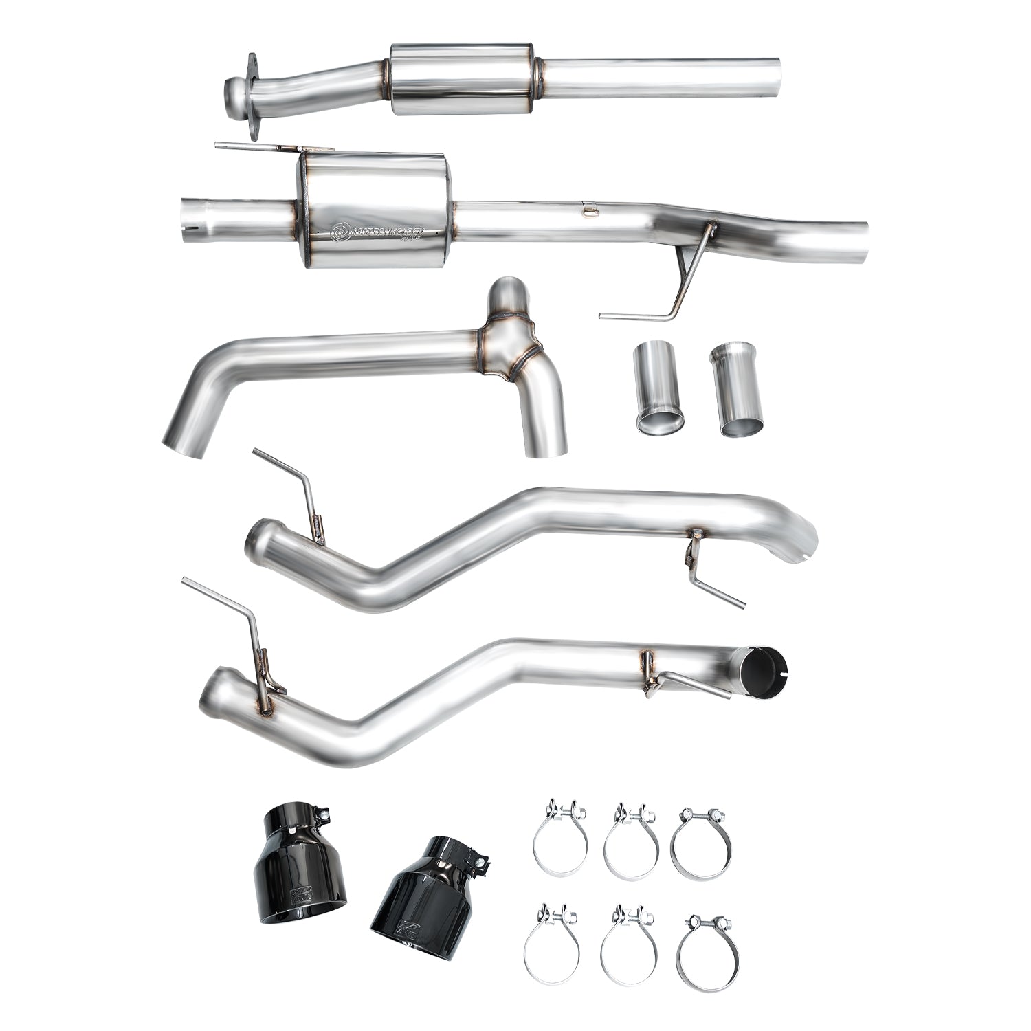 AWE 0FG Resonated Catback for '21+ Ford F-150 Tremor (With Bumper Cutouts) - Diamond Black Tips