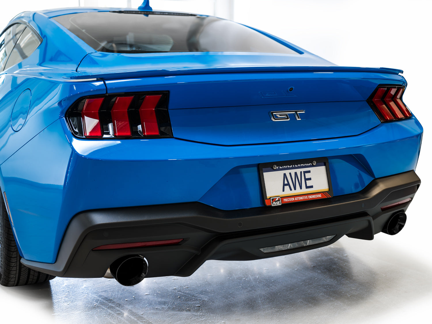 AWE Touring Edition Exhaust for S650 Ford Mustang GT Fastback - Dual Diamond Black Tips