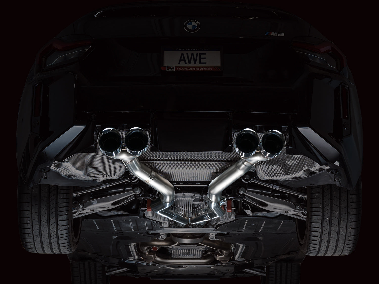 AWE Track Edition Exhaust for BMW G87 M2 - Chrome Silver Tips