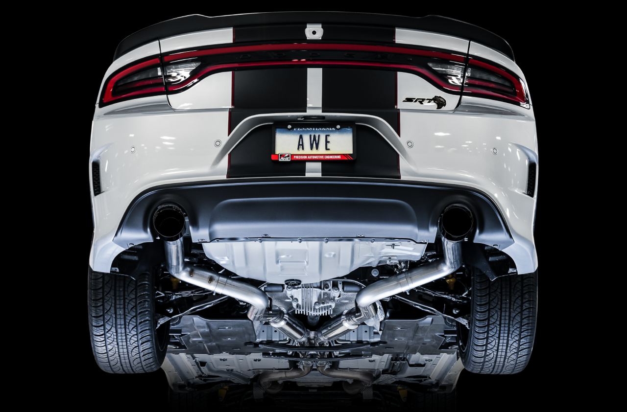 AWE Track Edition Exhaust for 15+ Charger 6.4 / 6.2 SC - Diamond Black Tips