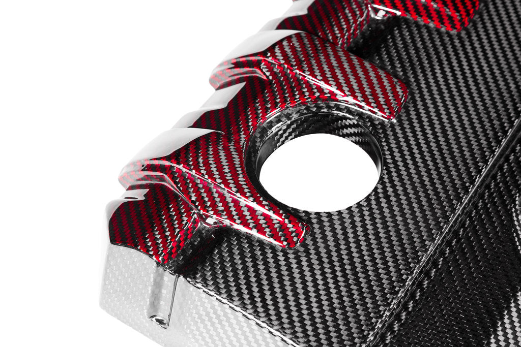Eventuri Audi 8Y / 8V RS3 / 8S TTRS Black Carbon and Red Kevlar Engine Cover