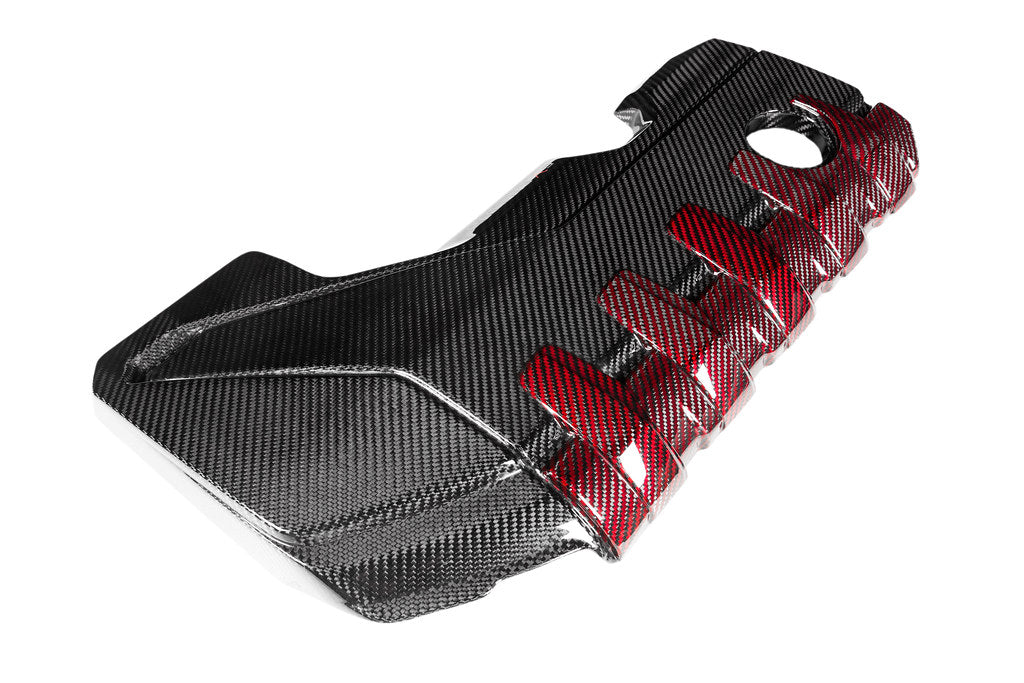 Eventuri Audi 8Y / 8V RS3 / 8S TTRS Black Carbon and Red Kevlar Engine Cover