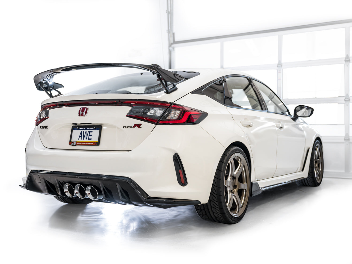AWE Track Edition Exhaust for FL5 Civic Type R - Triple Chrome Silver Tips