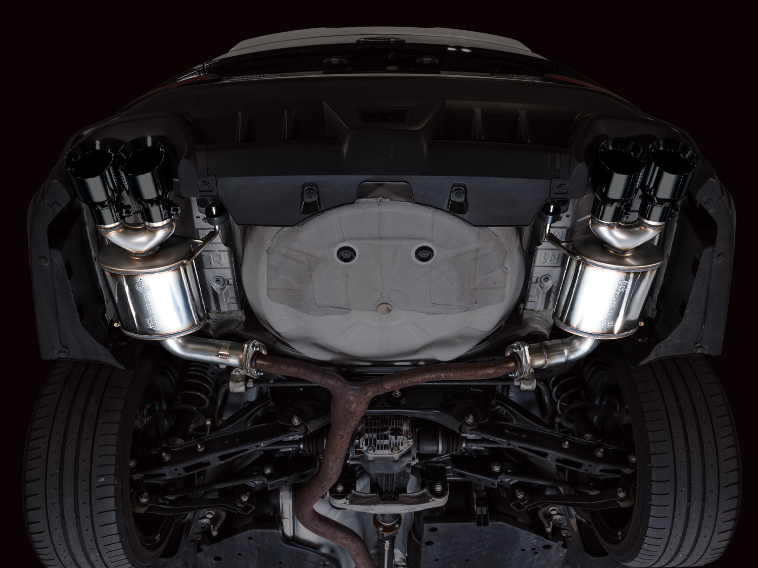 AWE Touring Edition Axleback Exhaust for VB Subaru WRX - Diamond Black Tips