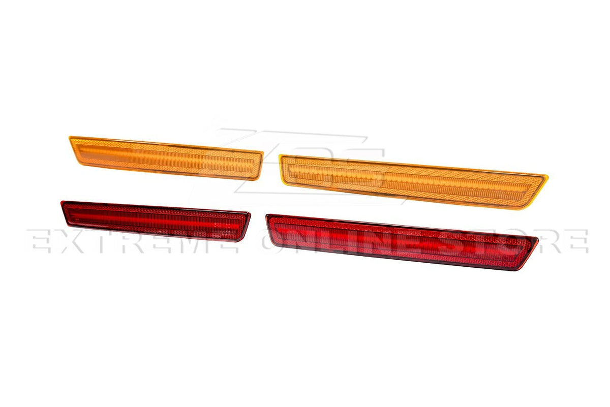 2015-2023 Dodge Challenger | Front Amber & Rear Red LED Reflector Light Set