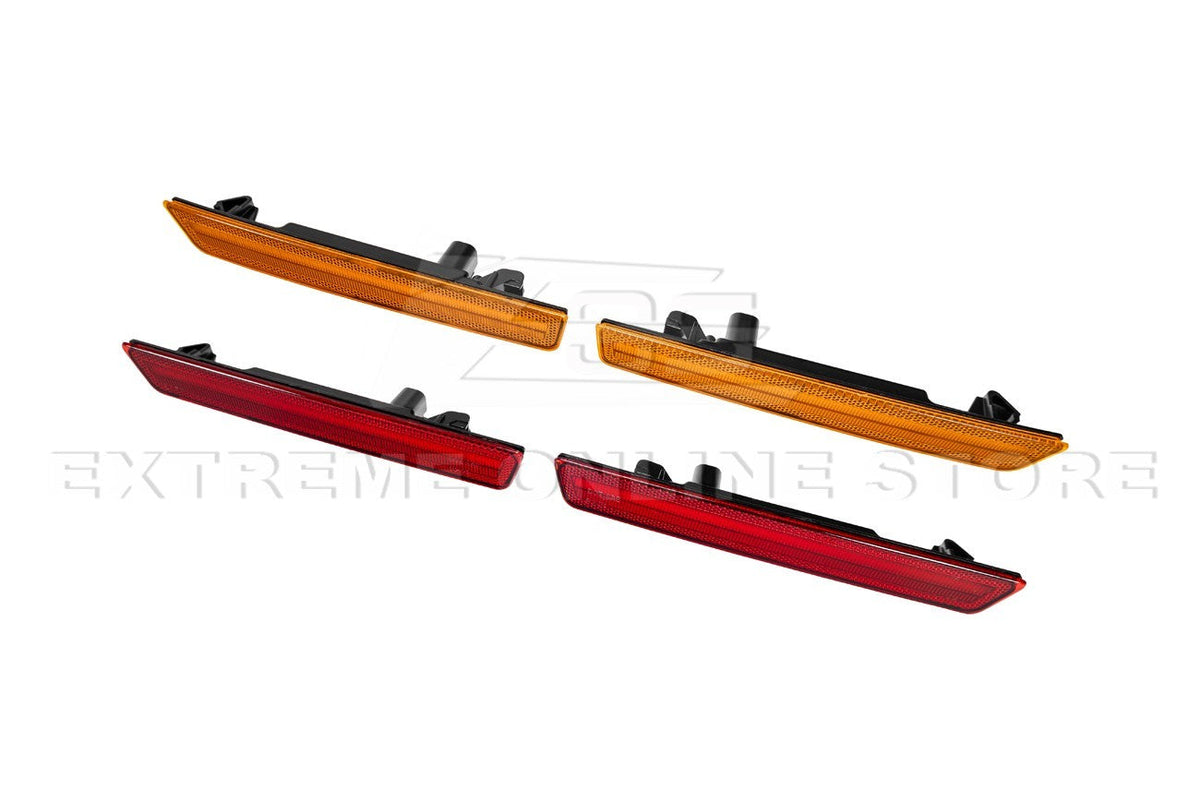 2015-2023 Dodge Challenger | Front Amber & Rear Red LED Reflector Light Set