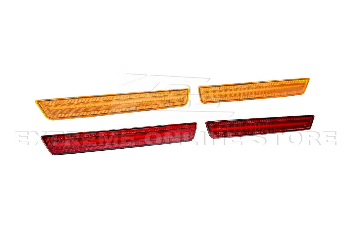 2015-2023 Dodge Challenger | Front Amber & Rear Red LED Reflector Light Set