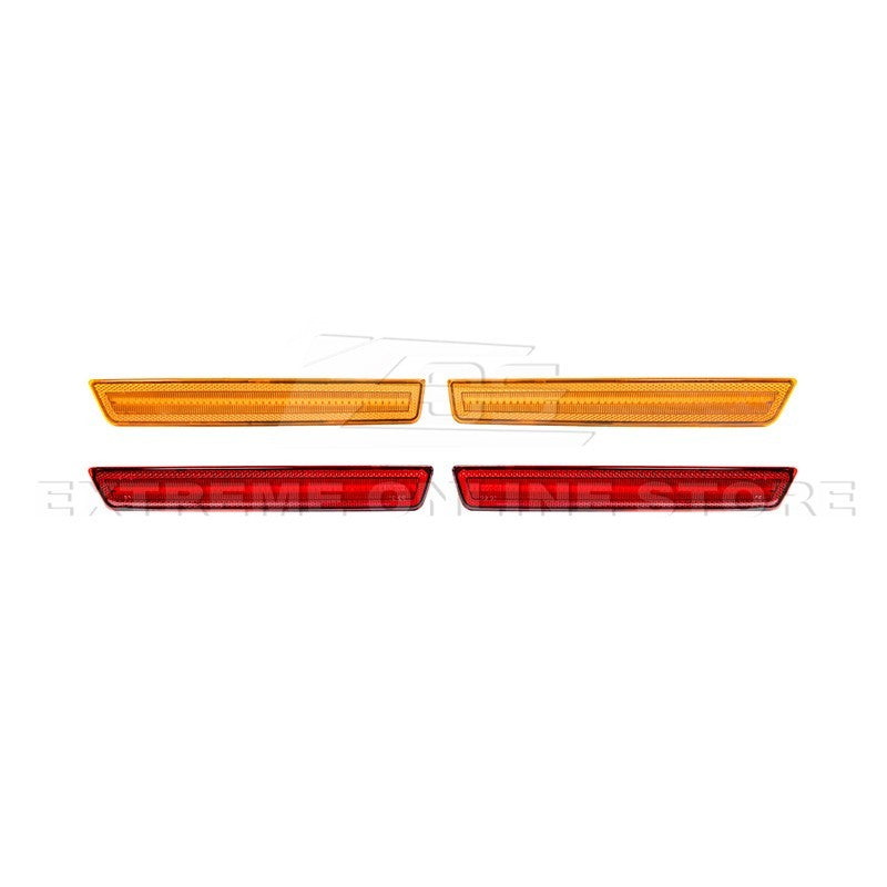 2015-2023 Dodge Challenger | Front Amber & Rear Red LED Reflector Light Set