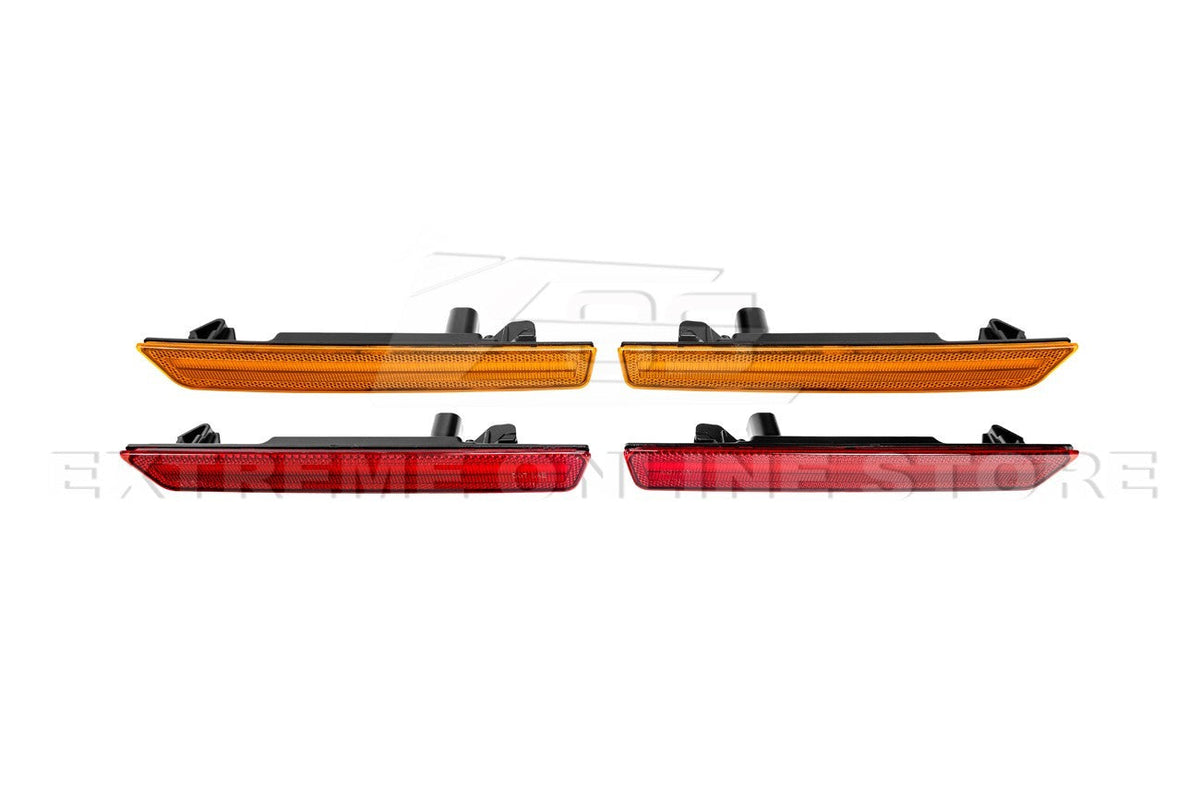 2015-2023 Dodge Challenger | Front Amber & Rear Red LED Reflector Light Set