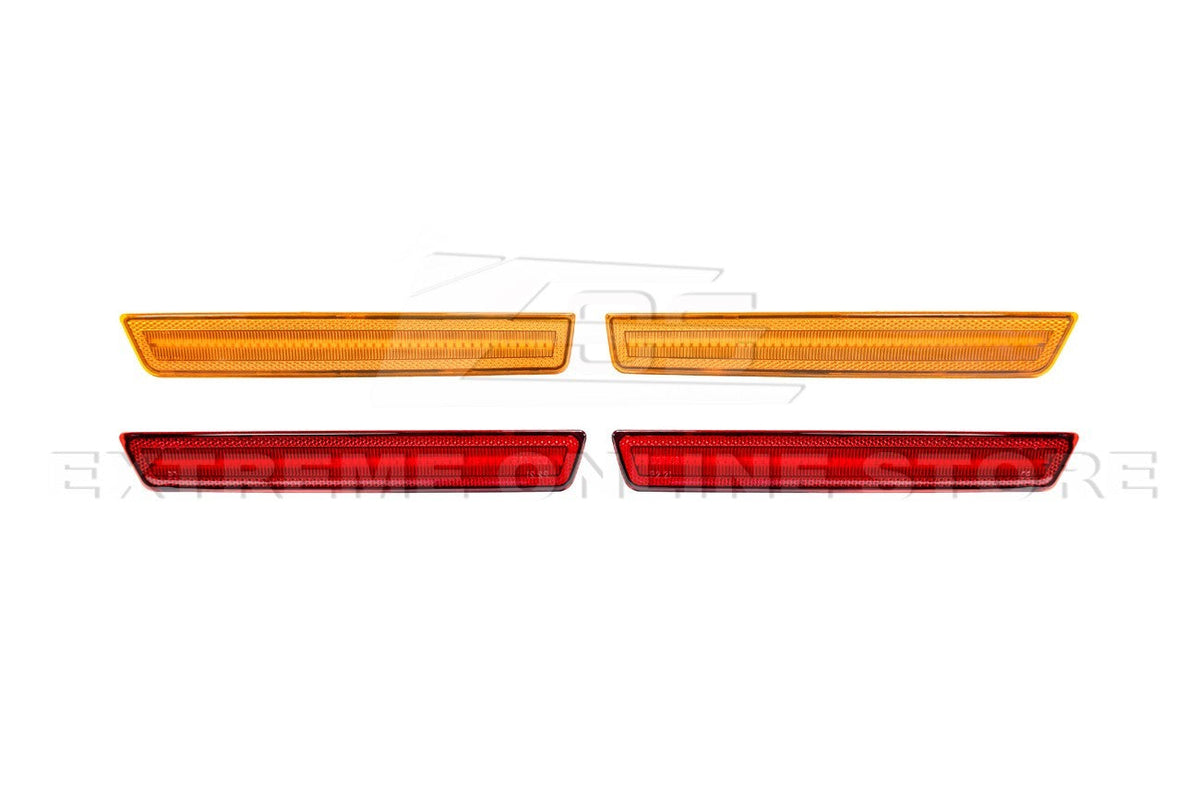 2015-2023 Dodge Challenger | Front Amber & Rear Red LED Reflector Light Set
