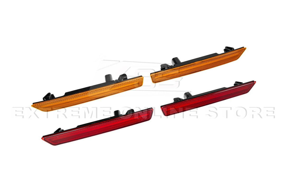 2015-2023 Dodge Challenger | Front Amber & Rear Red LED Reflector Light Set