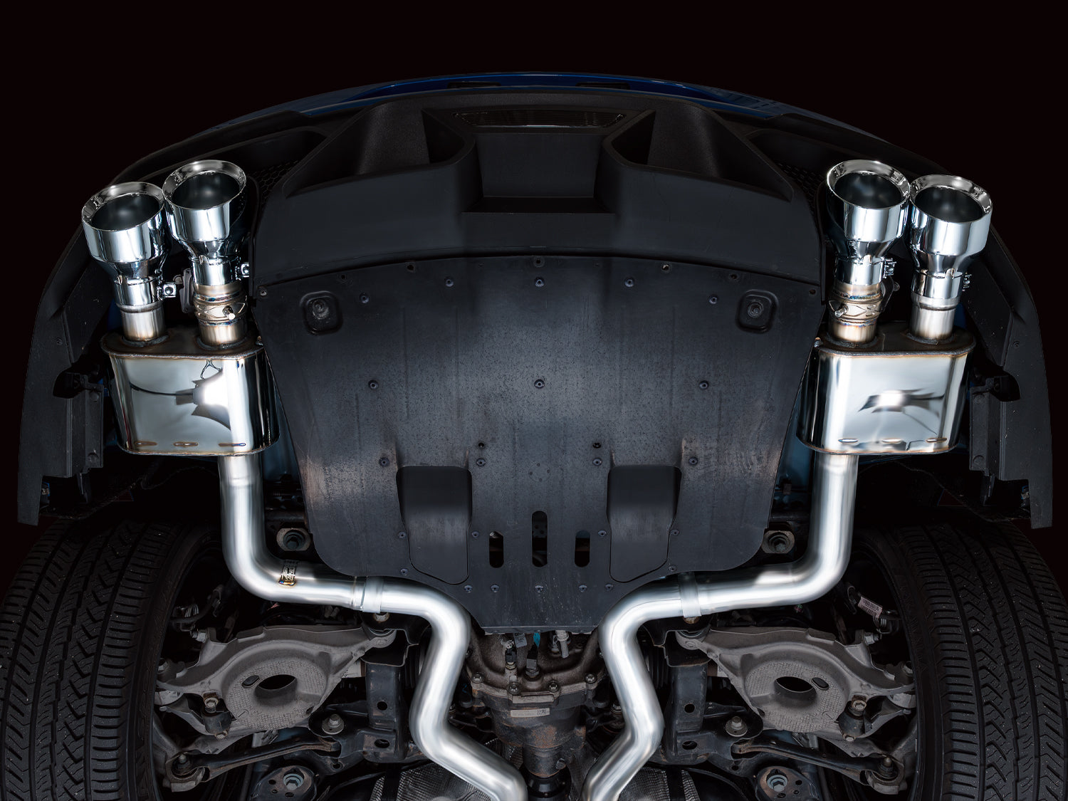 AWE SwitchPath™ Exhaust for Ford Mustang S550 Mach1 - Quad Chrome Silver Tip